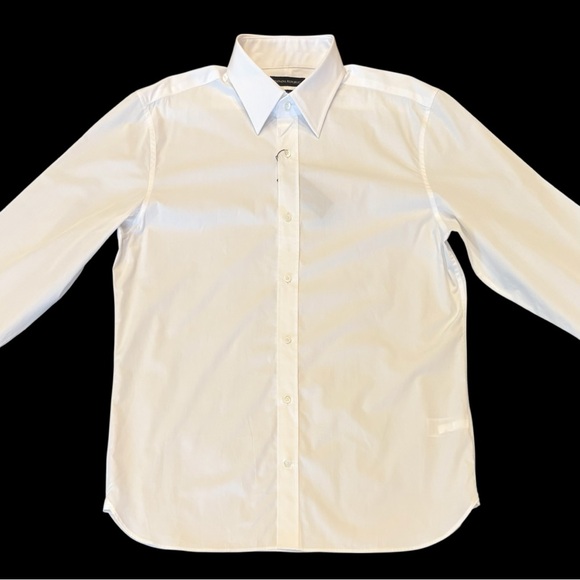 Banana Republic NWT Tailored Slim Fit Poplin Dress Shirt White Button-Down Large - Picture 4 of 16
